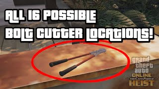 ALL 16 POSSIBLE BOLT CUTTER LOCATIONS FOR CAYO PERICO GATHER INTELSCOPE OUT GTA 5 ONLINE DLC [upl. by Leeke]