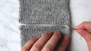 Seaming Stockinette Stitch Horizontally Tutorial  Purl Soho [upl. by Asilanom]