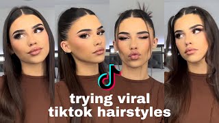 Trying 10 Viral TikTok Hairstyles [upl. by Dew195]