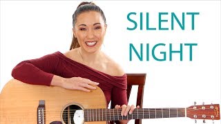 Silent Night Beginners Guitar Tutorial with Play Along [upl. by Mckeon947]