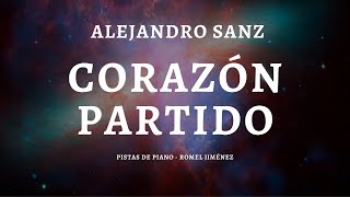 Alejandro Sanz  Corazón Partido Acoustic Base  Piano  Karaoke  Playback  Instrumental [upl. by Ennirroc]