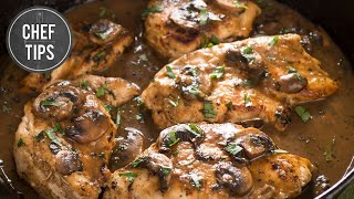 Chicken Marsala Recipe  Chef Tips [upl. by Walke]