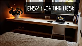 DIY Floating Desk  EASY Affordable Home Office [upl. by Laoj247]