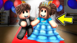 Baby Brooks FIRST SCHOOL DANCE In Roblox Brookhaven [upl. by Rorke390]