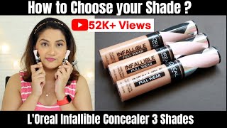 loreal infallible Full Wear Concealer  Conceal Dark Circles amp Pigmentation  Monica India [upl. by Annauqahs]