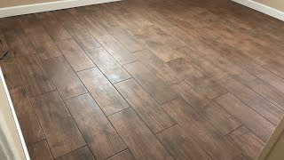 Installing Wood look ceramic tile [upl. by Eilyw873]