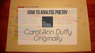 Carol Ann Duffys quotOriginallyquot  How to Analyse Poetry [upl. by Oringa]