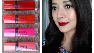 Bourjois Rouge Velvet Review amp Lip Swatches Reuploaded [upl. by Elleirad258]