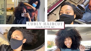 MY FIRST NATURAL HAIR SALON VISIT IN CHARLOTTE NC CURLY CUT [upl. by Bette-Ann]