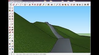 SketchUp  How to make the road on terrain without plugins [upl. by Ardnosak519]