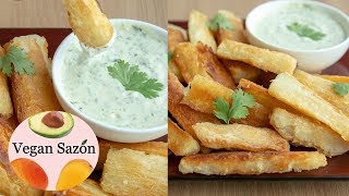 Cassava Fries Yuca Frita with Cilantro Garlic Sauce [upl. by Brace]