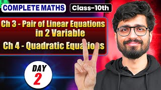 Class 10 Maths  Day 2  Pair of Linear Equations in 2 Variables amp Quadratic Equations  Ritik Sir [upl. by Refotsirhc]