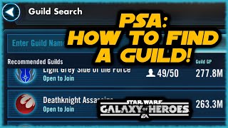 SWGOH Beginners  How to Find a Guild [upl. by Rubetta494]