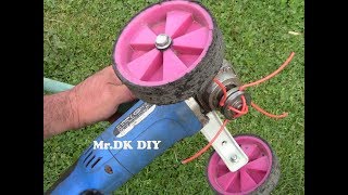 HOME MADE GRASS CUTTER USING ANGLE GRINDER  DIY 2018 [upl. by Viole]