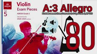 A3 Allegro  Vivaldi  Piano Accompaniment  ABRSM  Grade 5 Violin  80 [upl. by Emlynne711]