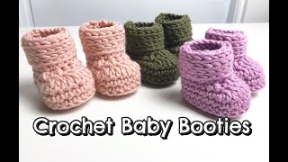 How to Crochet Baby Booties 03 months [upl. by Marigold]