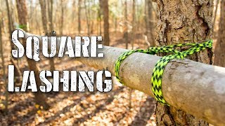 Most ESSENTIAL Bushcraft Knot The Square Lashing [upl. by Savior]