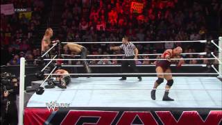 Ryback vs 3MB  3on1 Handicap Match Raw March 25 2013 [upl. by Ronnica]