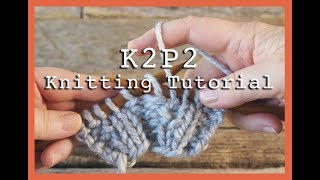 K2P2 Rib Stitch for Beginners  Flat Knitting K2P2  Rib Stitch for Hats amp Scarves [upl. by Campos585]