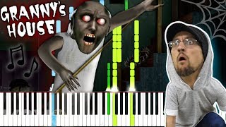 Grannys House Granny Song  FGTeeV Synthesia Piano Tutorial [upl. by Wartow]