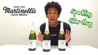 3 Bottle Martinellis Sparkling Cider Chug 75oz [upl. by Bilicki585]