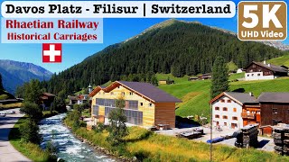 🇨🇭Davos Platz  Filisur Switzerland Train Journey • Historical Coaches • 5K 60fps UHD Video [upl. by Ayanet313]