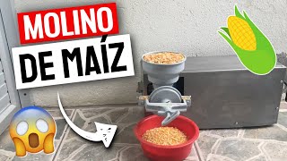 como hacer un MOLINO ELÉCTRICO casero para MOLER MAÍZ 🌽 [upl. by Fital17]