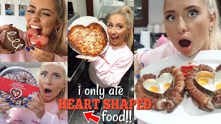 I only ate HEART SHAPED food for 24HOURS challenge [upl. by Lapides]