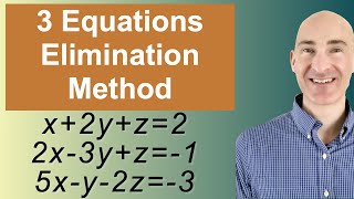 Solving Systems of 3 Equations Elimination [upl. by Thorvald]