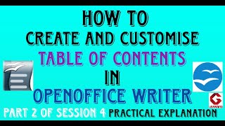 Create and custom table of contents in OpenOffice Writer Unit 1 Digital Documentation  Class 10 IT [upl. by Yendys]