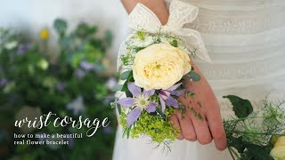 How to make a Wrist Corsage tutorial [upl. by Bonnee]