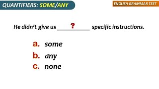 English Grammar Test  Quantifiers some amp any  Practice Test Quantifiers by Quality Education [upl. by Repip]