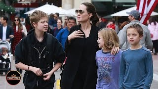 Angelina Jolie Out Holiday Shopping with Shiloh Knox and Vivienne JoliePitt [upl. by Arada]