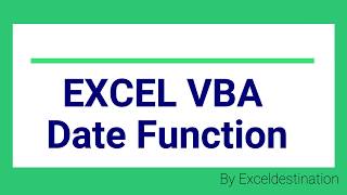 Excel VBA Date Function [upl. by Nama]