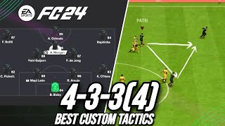 EA FC 24 BEST FORMATION 4334 CUSTOM TACTICS Meta Custom Tactics amp Instructions [upl. by Vickey843]