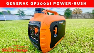 Generac Gp3000I PowerRush Full LOAD Test and Review Generator Review [upl. by Yrehcaz81]