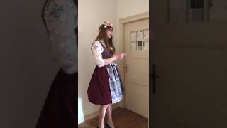 Crossdresser modeling bavarian dirndl Dress [upl. by Yelsna]