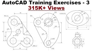 AutoCAD Training Exercises for Beginners  3 [upl. by Nimaynib991]