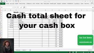 Create a cash total sheet for your cash box in Excel [upl. by Enneiluj]