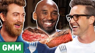 Can Kobe Bryant Guess Kobe Beef vs Cheap Beef GAME [upl. by Lipps]