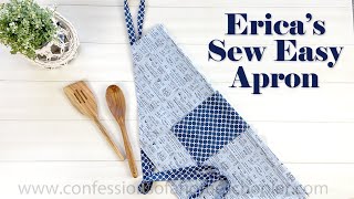 Ericas Sew Easy Adjustable Apron  TUTORIAL [upl. by Varien]