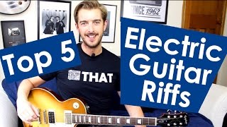 5 EASY Electric Guitar Riffs For Beginners [upl. by Tyrrell]