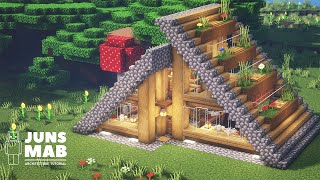 Minecraft  Survival Cabin Tutorial｜How to Build a Survival Triangle House 125 [upl. by Yelnik]