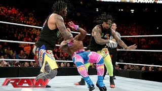 The Usos vs The New Day  2on3 Handicap Match Raw December 21 2015 [upl. by Ydasahc]