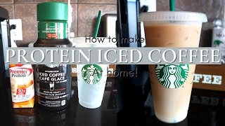 PROTEIN ICED COFFEE AT HOME 30 GRAMS OF PROTEIN AND ONLY 1 GRAM OF SUGAR  Danielle Murnaghan [upl. by Arakaj]