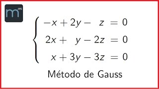 Método de Gauss para sistema homogéneo [upl. by Ahsirk]