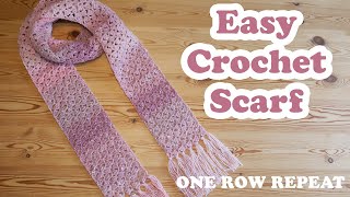 EASY Crochet Scarf  Comfy Cluster Scarf ONE row repeat [upl. by Huei561]