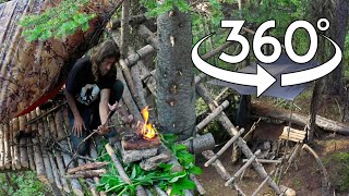 Bushcraft Camp 360 Tour  30 Day Survival Challenge Canadian Rockies [upl. by Herbst490]