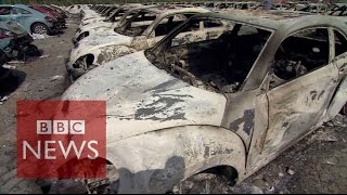 China explosions Inside Tianjin blast zone  BBC News [upl. by Venditti115]