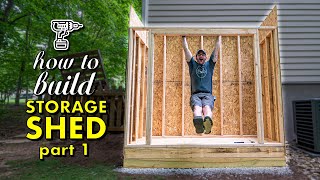 HOW TO BUILD A SHED PT 1  Framing The Floor Walls amp Roof plus Siding [upl. by Idyak]